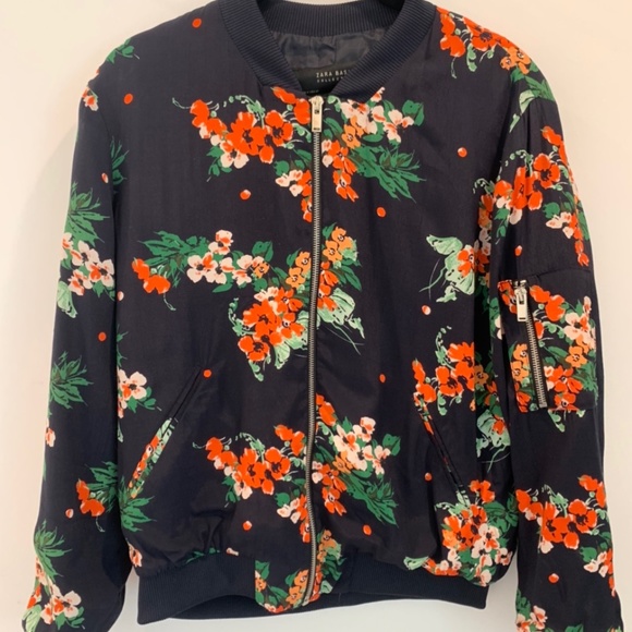 Zara Floral Bomber Jacket - Picture 1 of 4